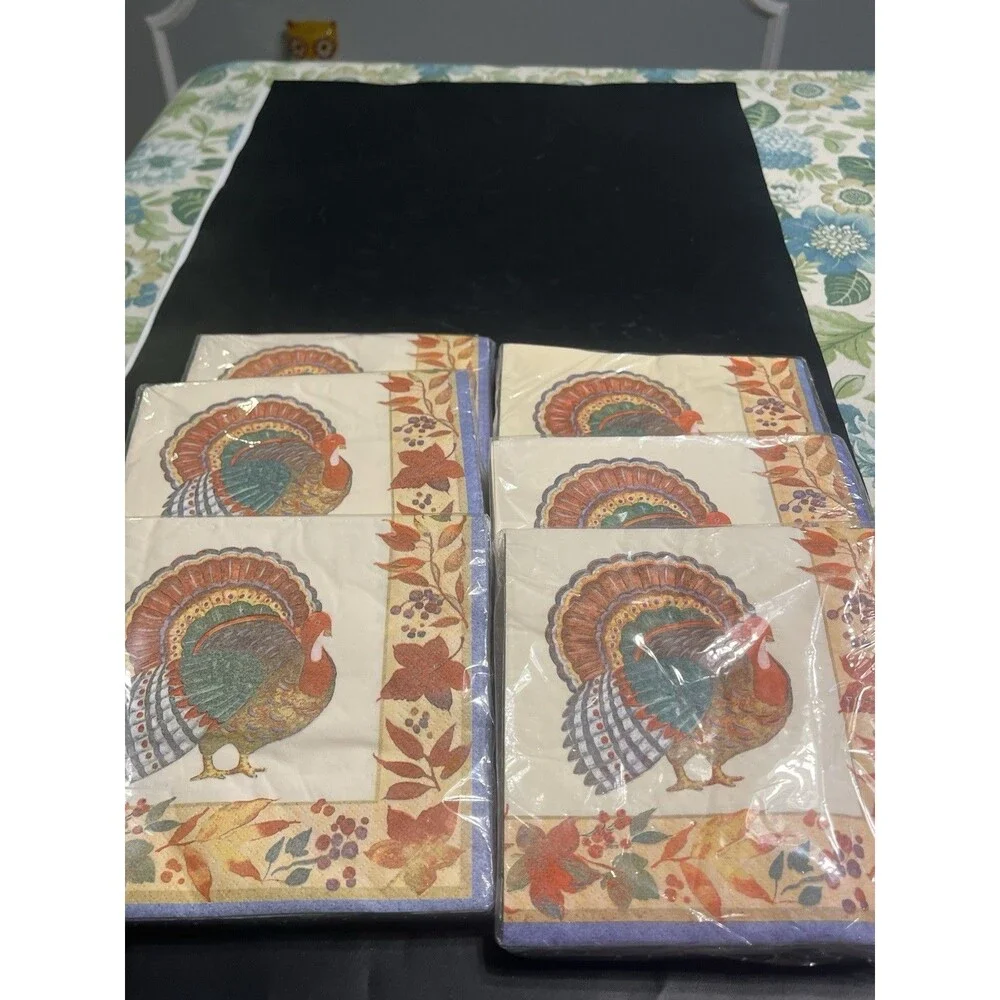 Hallmark Turkey Thanksgiving Napkins 3-ply Paper 6pks (96 Total)